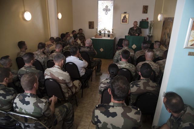 U.S., French and Djiboutian military forces celebrate St. Michel's day