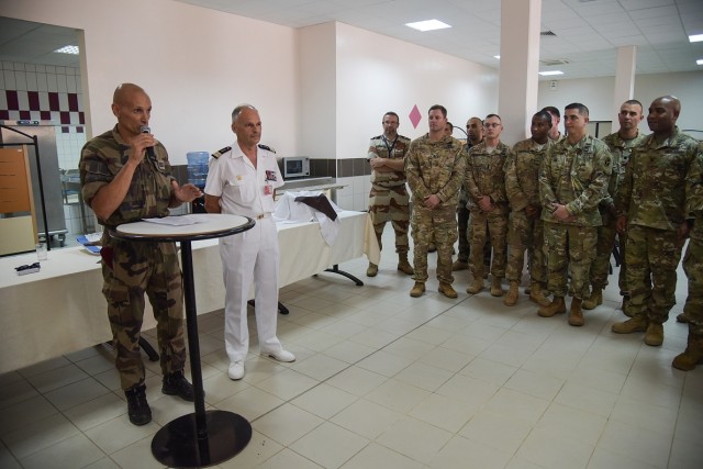 U.S., French and Djiboutian military forces celebrate St. Michel's day