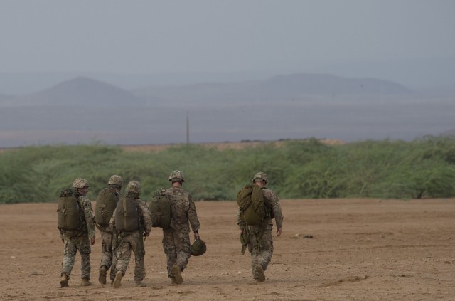 U.S., French and Djiboutian military forces celebrate St. Michel's day