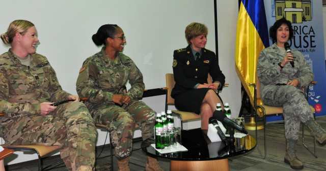 Women in the military speak in Ukraine