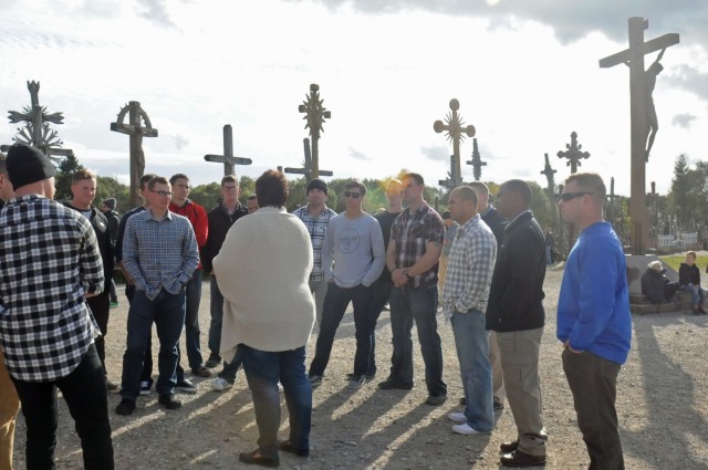 Paratroopers visit Hill of Crosses