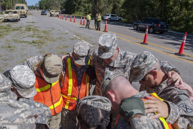 South Carolina National Guard chaplain uplifts Soldiers helping with Hurricane Matthew relief efforts