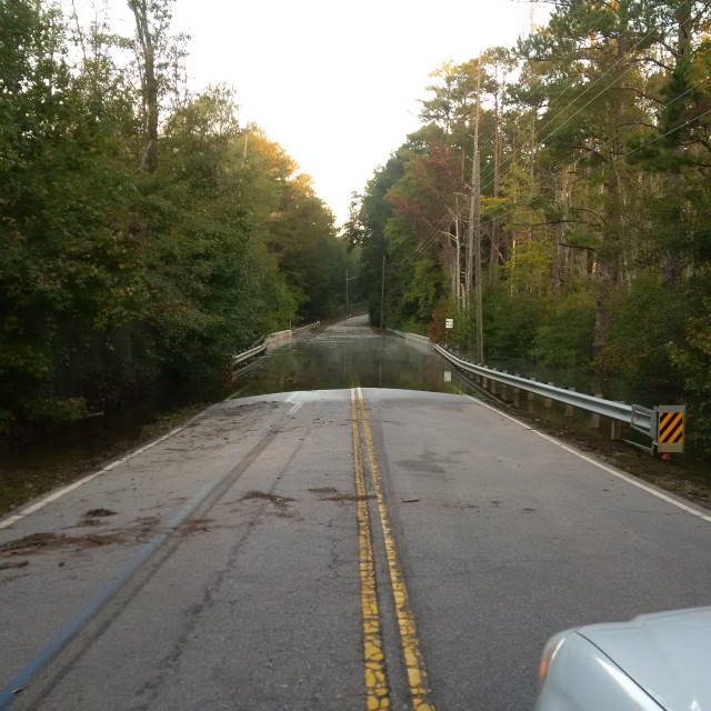 Flooded out road