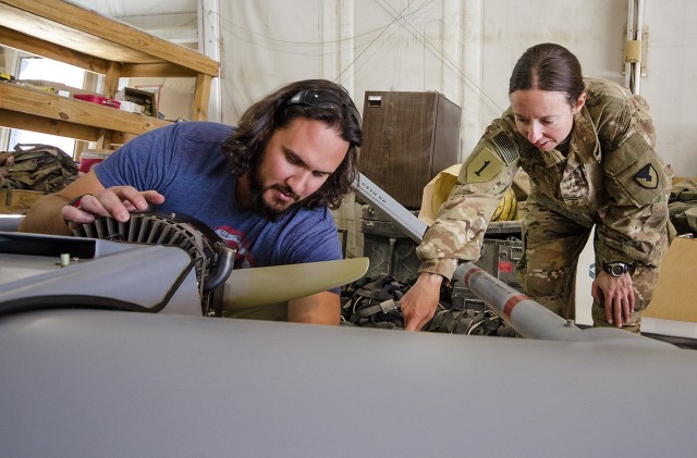 401st AFSBn-Afghanistan aviation logistician builds relationships on flight-line, launches UAS