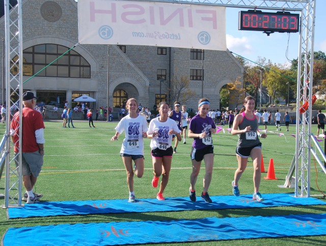 Participants run in the Kansas State University 2016 Homecoming Philanthropy 5K Run/Walk Oct. 16 around the K-State campus in Manhattan, Kansas