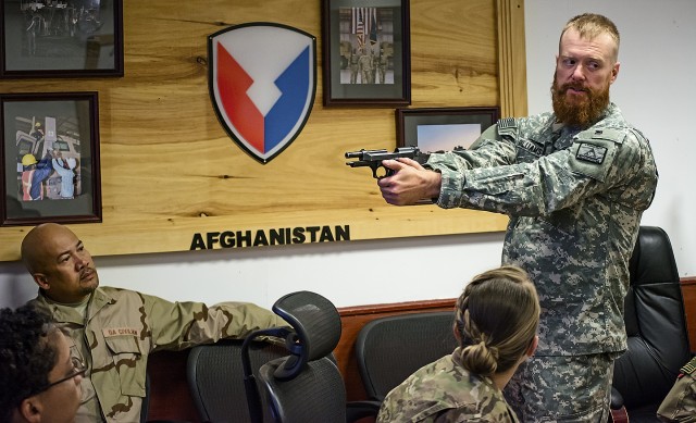 401st AFSBn-Afghanistan Soldiers get enhanced pistol training