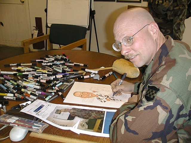 Master Sgt. (Ret.) Steve Opet drawing