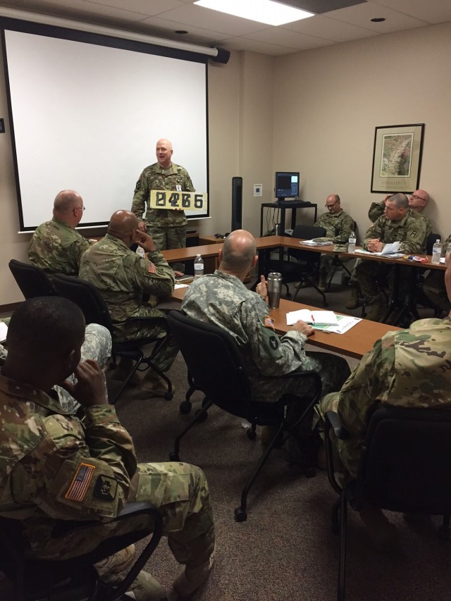 Col. Jeffrey Zust, First Army Chaplain, gives his opening remarks to the Unit Ministry Teams during the First Army Fall Unit Ministry Team Development Training at Rock Island Arsenal, Ill., Oct. 17, 2