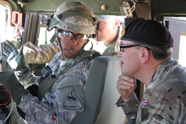 Soldier shares training insight with Lt. Gen. James Everard