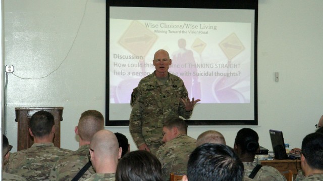 Chaplain conducts Wise Choice Wise Living resilience training at BAF