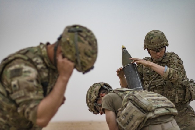 US Infantry Soldiers Assault Through the Desert: Live Fire Exercise