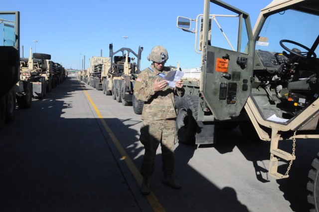 Fort Carson armored brigade begins movement of equipment to Europe