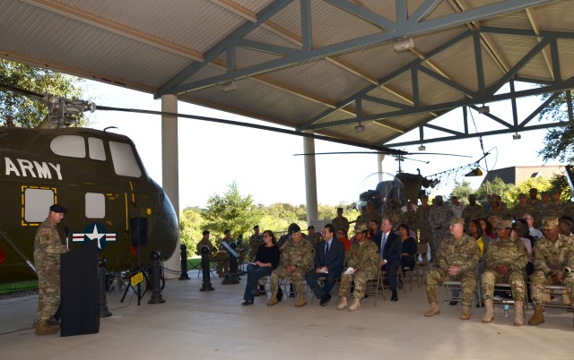 410th CSB cases its colors in preparation for deployment