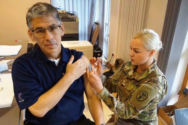 MEDDAC Bavaria team visits Garmisch for annual vaccinations to Soldiers, community members.