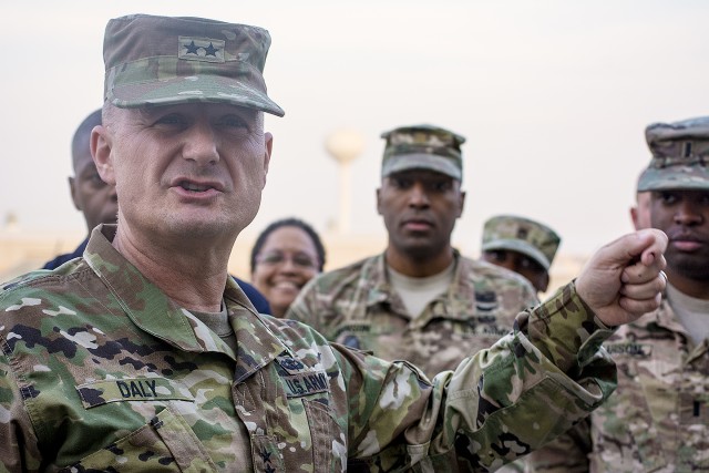 Daly makes first trip to CENTCOM as Commanding General of Army Sustainment Command