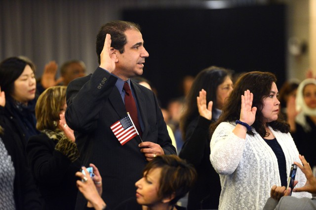 Strength of American evident in faces of new citizens, Army secretary says