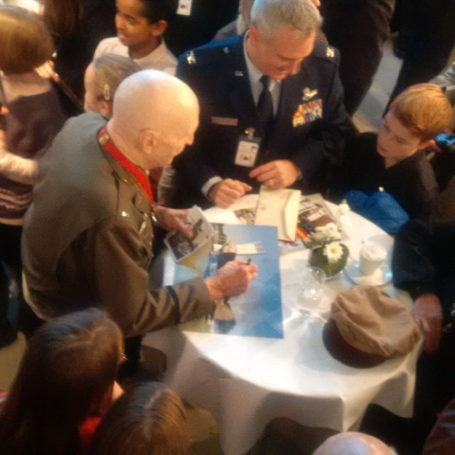 Candy bomber meets and greets at Berlin Airlift ceremony