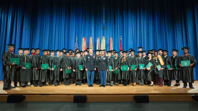 College graduation with a military flair