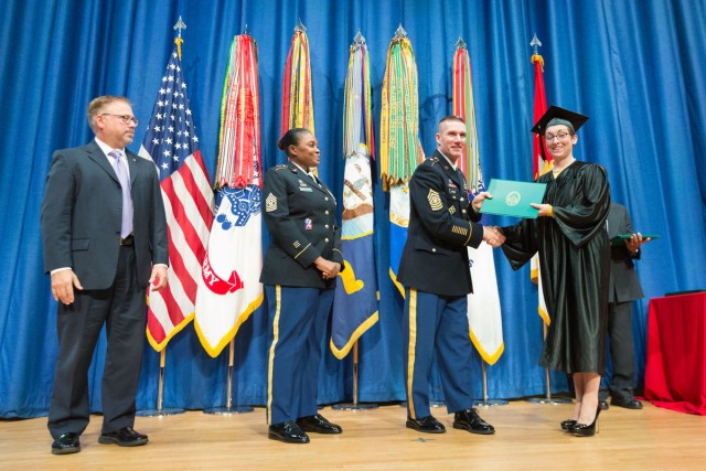 College graduation with a military flair