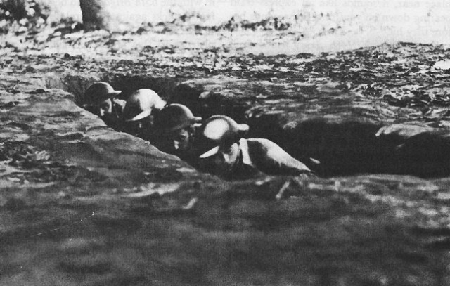 Trench during Japanese attack on Philippines