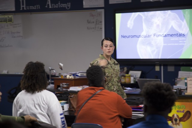 Ambassadors teach human anatomy, high school students show interest