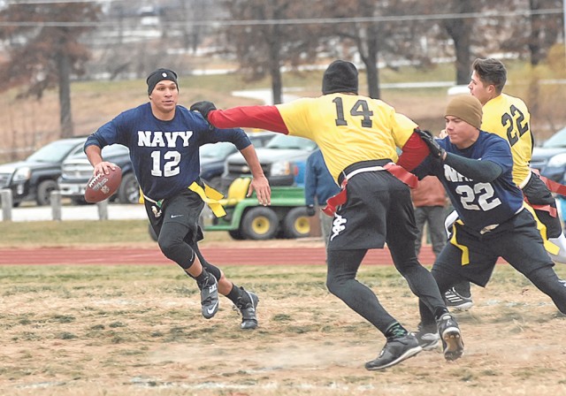 Sailors, Marines earn first-ever victory over Soldiers in FLW flag-football series