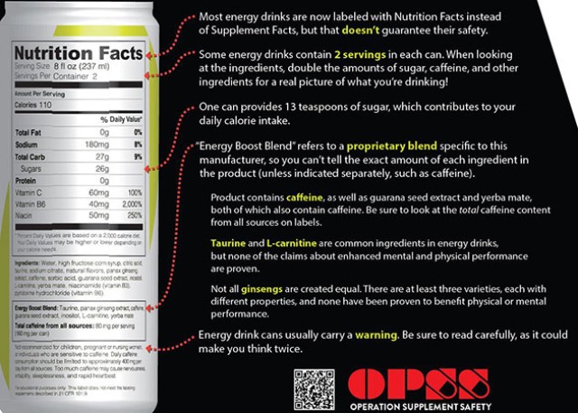 The Human Performance Resource Center cautions energy drink users