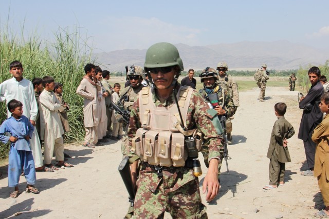 US, Afghan partnered force protection patrol