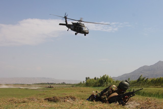 US, Afghan partnered force protection patrol