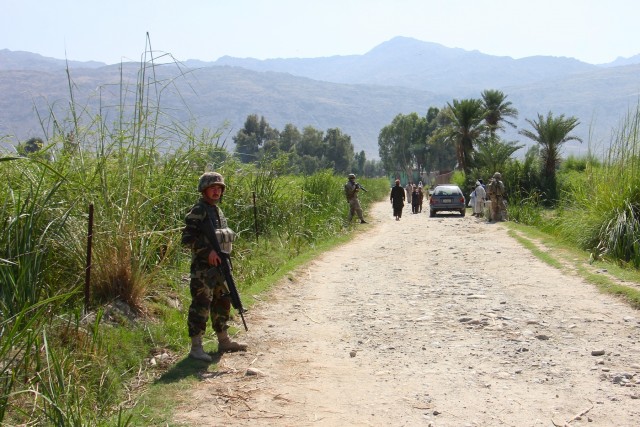 US, Afghan partnered force protection patrol