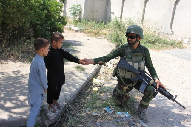 US, Afghan partnered force protection patrol