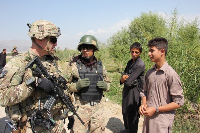 US, Afghan partnered force protection patrol