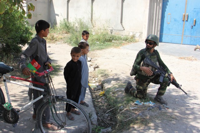 US, Afghan partnered force protection patrol