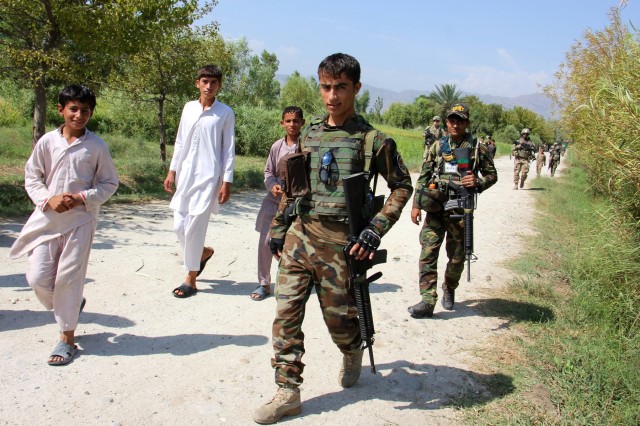 US, Afghan partnered force protection patrol