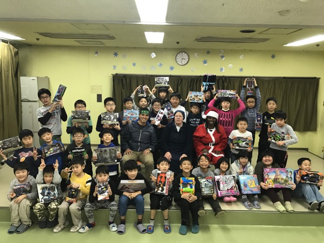 "Wolfhounds" meet Children and Staff of Holy Family Home Orphanage in Osaka, Japan