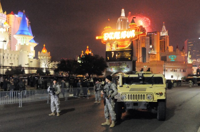 Nevada National Guard ring in new year supporting Las Vegas law enforcement