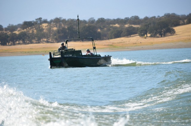 California National Guard bridges over Black Butte Lake waters