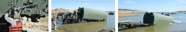 California National Guard bridges over Black Butte Lake waters