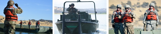 California National Guard bridges over Black Butte Lake waters