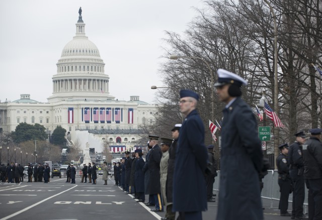 Inauguration Day has thousands of Soldiers march, ensure peaceful transition