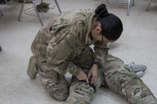 Service members at Camp Arifjan get training to save lives