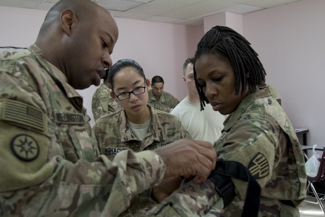 Service members at Camp Arifjan get training to save lives
