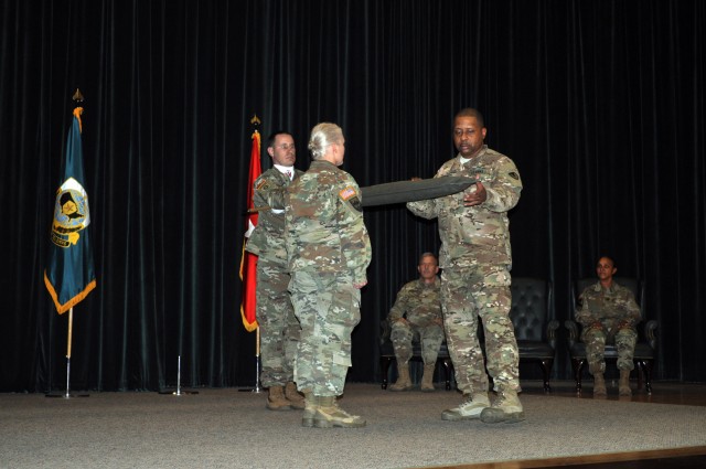 419th CSB uncases its colors, welcomes new command sergeant major