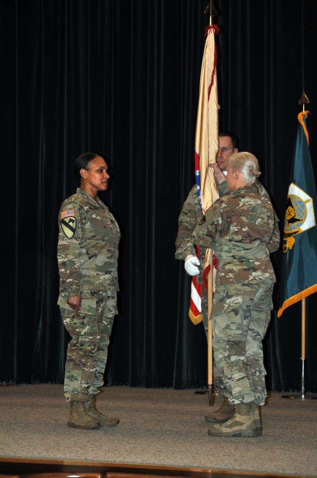 419th CSB uncases its colors, welcomes new command sergeant major
