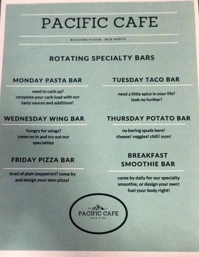 Pacific Cafe rotating menu