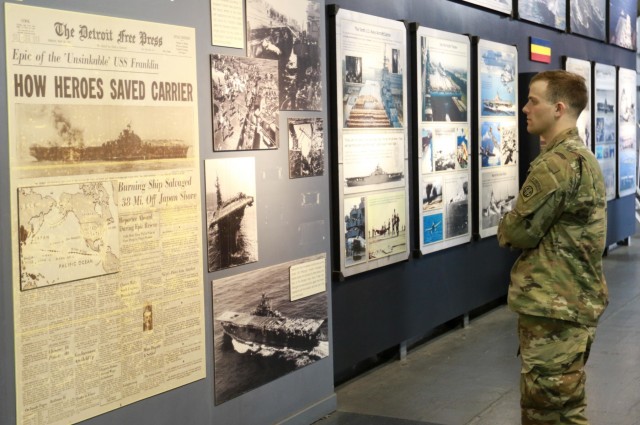 Paratroopers visit USS Yorktown, MoH museum