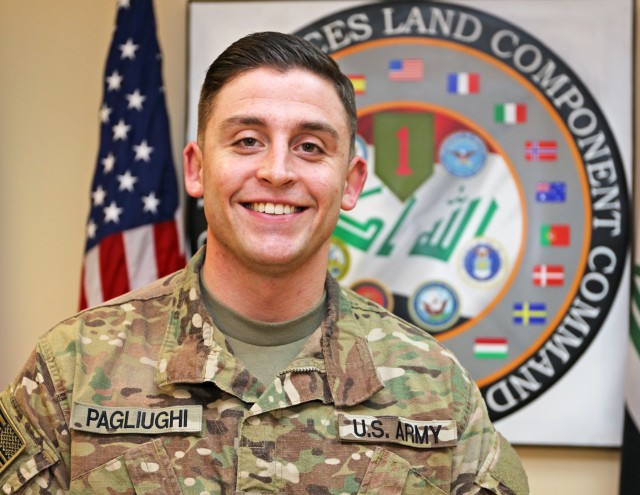U.S. Army Capt. Alexander Pagliughi, coordinates current operations for the Fires Team