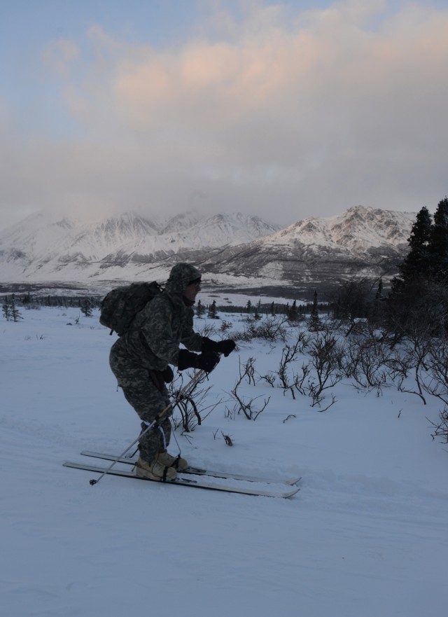Soldiers learn skiing, snowshoeing in arctic conditions