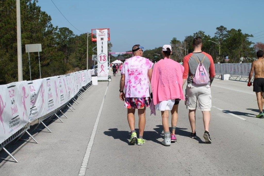 Cancer Survivor Completes DONNA Half Marathon in a Walking Boot