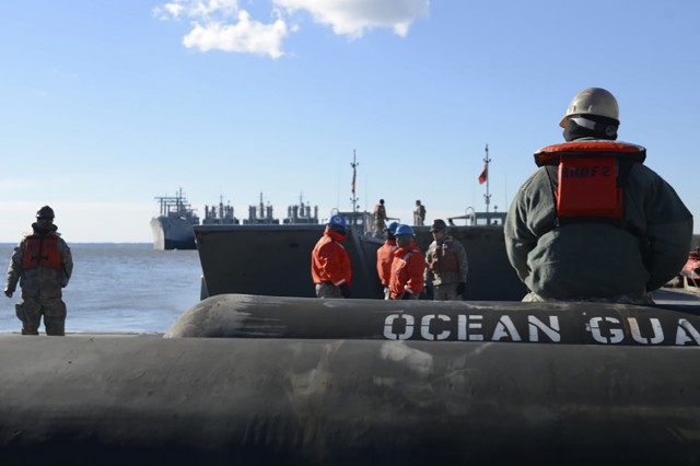 Soldiers conduct sling-load exercise off causeway